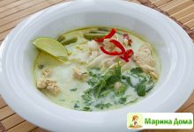 Тайский зеленый суп с курицей
