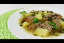 Густой мясной суп с барбарисом и кориандром - Кулинарные видео рецепты