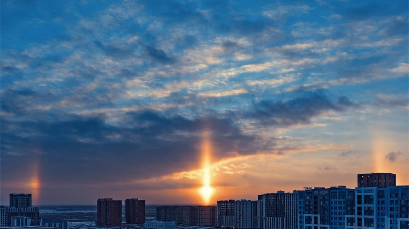 Природное чудо: два солнца заметили в Астане